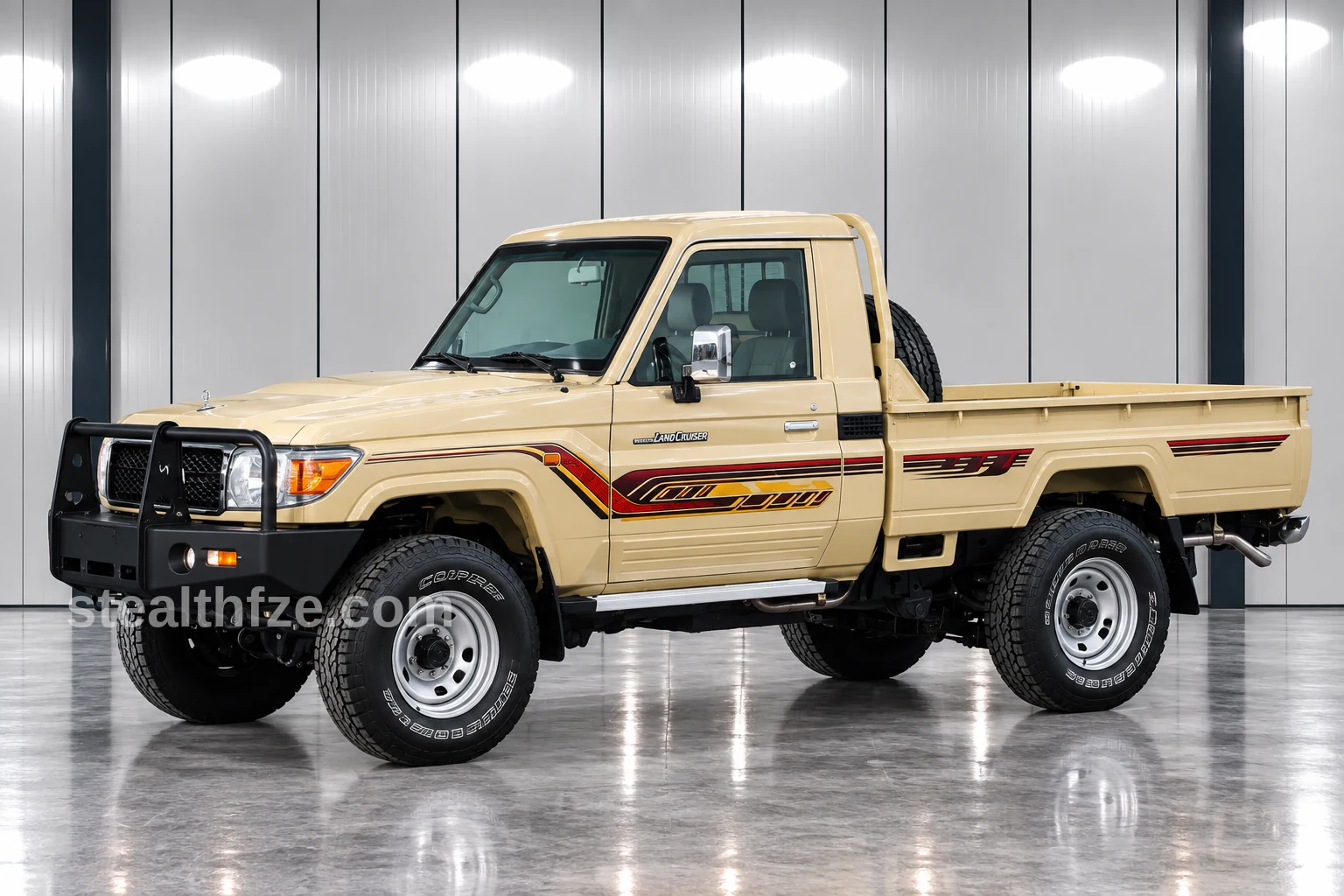 Toyota Land Cruiser 79 single cab pickup with bull bar, prepared for conversion